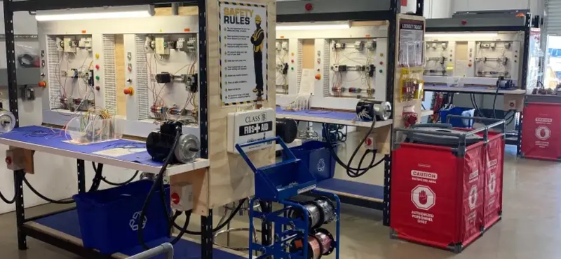 Hands-on electrical training lab at Access Industrial Training